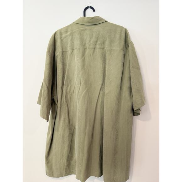 Tommy Bahama Hawaiian Men's XL Silk Linen Blend Green Button Up Shirt 2253 - Picture 10 of 10